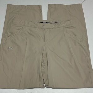 Under Armour Sz 8 Women's Tan Khaki Athletic Golf Pants w Pockets 31” Inseam